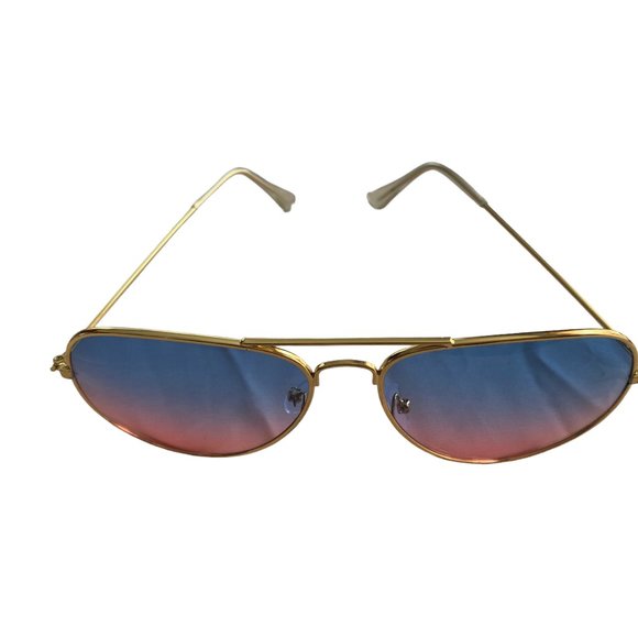 Blue to Pink Gradient Aviator Sunglasses - Picture 3 of 4